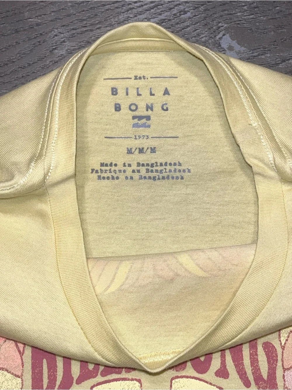 Billabong Yellow Oversized Graphic Sun Flowers Tee Shirt Girls Medium NWT Pink